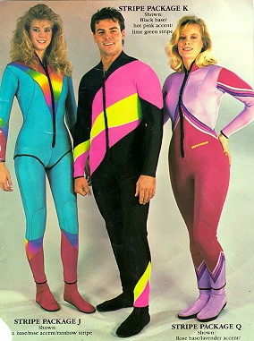 Colorful neoprene wetsuits
